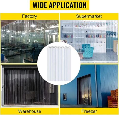 Heavy Duty PVC Strip Door Curtain for Walk-in Coolers, Easy Install with Stainless Steel Hanging System, Durable & Energy Efficient Cool Curtains - Perfect for Commercial Use in Saudi Arabia