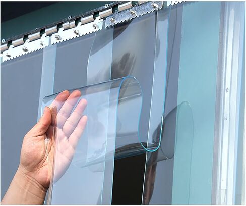 PVC Freezer Strip Curtain Door - Insulated Plastic Strip Door Kit, Waterproof & Windproof, 90x240cm (35.43x94.49in) for Energy Efficiency, Temperature Control, and Easy Installation in Saudi Arabia