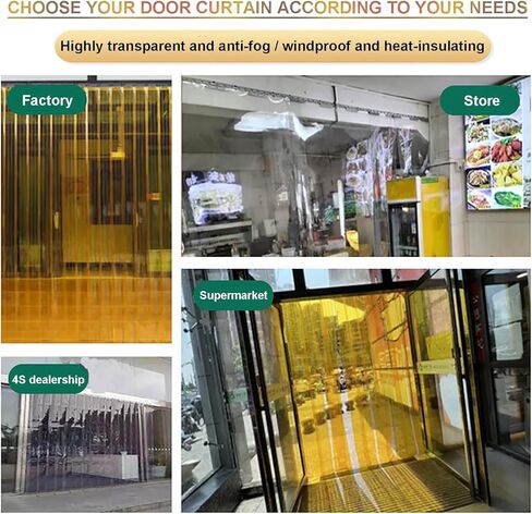 PVC Freezer Strip Curtain Door - Insulated Plastic Strip Door Kit, Waterproof & Windproof, 90x240cm (35.43x94.49in) for Energy Efficiency, Temperature Control, and Easy Installation in Saudi Arabia