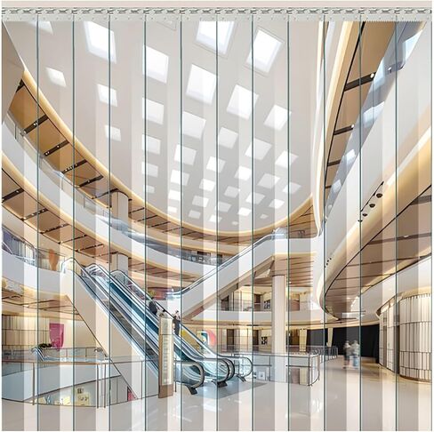 PVC Strip Curtain for Freezers, Transparent Waterproof Door Curtain for Balconies, Wind-Blocking Vinyl Door Strips (240x230cm / 94.49x90.55in) in Saudi Arabia