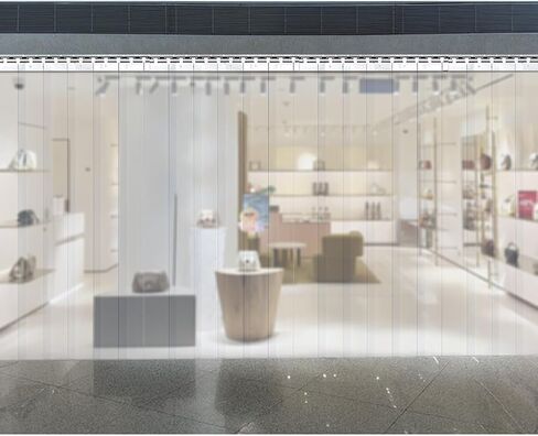 ستارة باب بشريط PVC - ستائر صناعية بلاستيكية مقاومة للرياح للفريزر والمبرد والمنزل والمستودع - 210 × 210 سم شديدة التحمل، موفرة للطاقة، سهلة التركيب in Kuwait