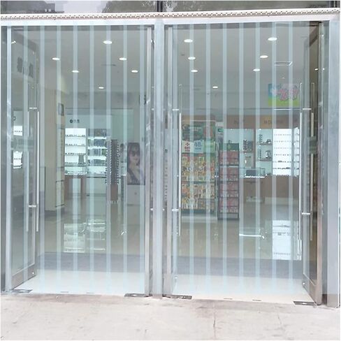 Vinyl Strip Curtains for Freezer & Warehouse Doors, Pre-Assembled 1.2x2.3m (8pcs), 1.9mm Thick Plastic Door Curtain, Easy Installation, Durable & Weather-Resistant in Saudi Arabia
