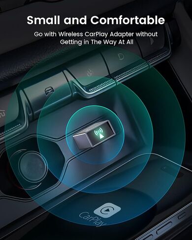 Wireless Car Play Adapter for Apple iPhone - Plug and Play Low Latency Converts Wired to Mini Wireless CarPlay Dongle,Fit for Cars from 2016 and iOS 10+ USB Type-A, Grey in Saudi Arabia