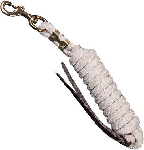 Dura-Tech Pima Cotton Lead Rope | Superior Strength & Softness | Ideal Weight for Handling | Heavy Duty Brass Snap | Includes Braided Latigo Leather Tie | 10' Long for Ease of Use | Color Natural in Saudi Arabia