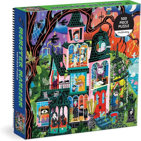 Mudpuppy Monster Mansion – 500 Piece Family Jigsaw Puzzle Featuring Bold and Spooky Illustrations of A Haunted Mansion Filled with Goblins Ghouls and Monsters (Amazon Exclusive) in Saudi Arabia