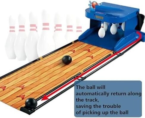 Indoor Bowling Alley Game for Kids - 11ft Home Console with Automatic Reset, LED Scoreboard & Sound Effects - Perfect Family Fun Activity in Saudi Arabia