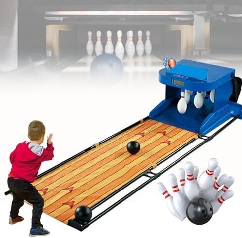 Electric Bowling Machine for Kids - Foldable Indoor Electronic Bowling Alley Game with LED Scoreboard - Family Fun Activity for All Ages, Perfect for Parties and Game Nights in Saudi Arabia