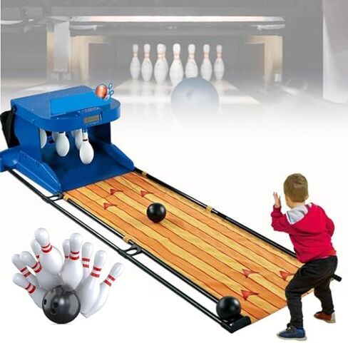 Electronic Bowling Alley Game for Kids & Adults - Indoor Sports Console with Automatic Reset, LED Scoreboard, Sound Effects & Lighting, 3.5m Bowling Fun for Family Entertainment in Saudi Arabia