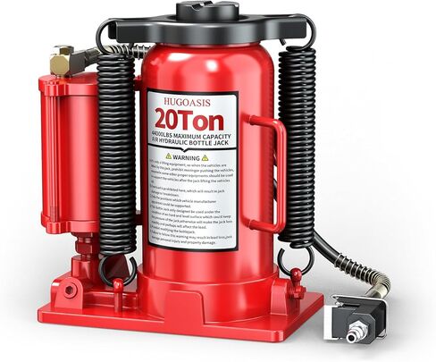 20 Ton Air Hydraulic Bottle Jack, 10-3/8"to 20-1/16" Lift Range, All Welded Bottle Jack, Manual and Air Pump Dual Operation, for Car, Auto Repair, Truck, Industrial Engineering in Saudi Arabia