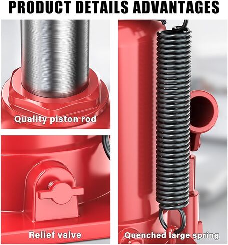 20 Ton Air Hydraulic Bottle Jack, 10-3/8"to 20-1/16" Lift Range, All Welded Bottle Jack, Manual and Air Pump Dual Operation, for Car, Auto Repair, Truck, Industrial Engineering in Saudi Arabia