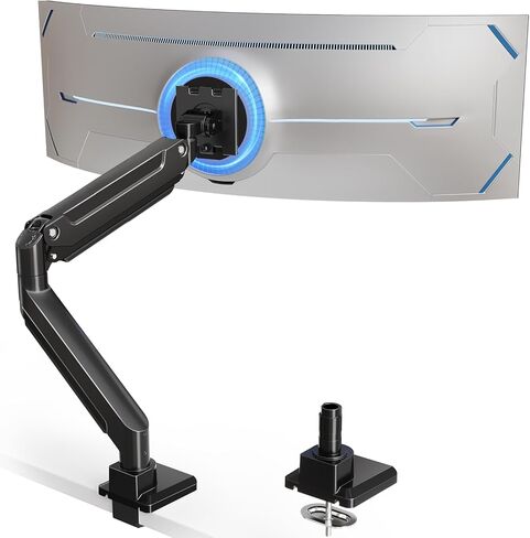 Mount Pro Huffice Monitor Arm لشاشات Ultrawide 49 بوصة كحد أقصى يصل إلى 44 رطلاً ، وجبل شاشة واحدة من الألومنيوم من أجل Samsung Odyssey G9 وأكثر من ذلك ، حامل مكتب العرض القابل للتعديل ، Vesa 100x100mm in Saudi Arabia