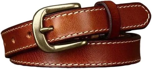Women's Slim Belt - 2.4 cm Solid Cowhide with Copper Buckle, Korean Design in Saudi Arabia