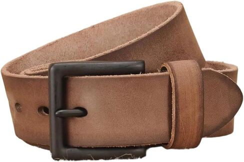 Men's Leather Belt - 3.8 cm Cowhide with Black Buckle, Retro Style for Jeans in Saudi Arabia