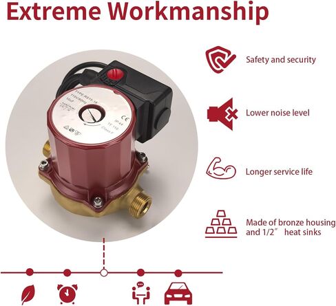 مضخة دائرية UP15-18B5 59896114 115 فولت، 1/25 HP، 1/2 بوصة نظام مفتوح لنهاية العرق مناسب لدوارة الماء الساخن Grundfos UP15-18B5 in Kuwait