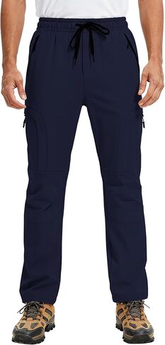 سروال رجالي للمشي لمسافات طويلة مقاوم للماء وخفيف الوزن وسريع الجفاف بعامل حماية من الأشعة فوق البنفسجية 50+ وأساور برباط للعمل ورياضي كاجوال في الهواء الطلق in Kuwait