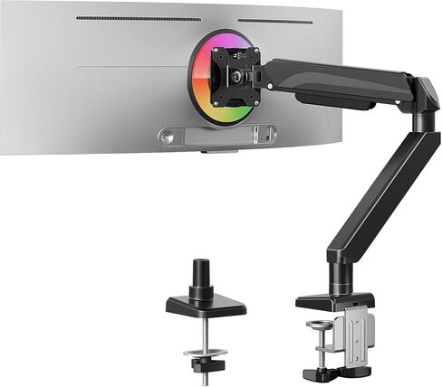 Mountup Arm Huchice Single Monitor Arm لـ 42 40 39 34 بوصة ، شاشات شاشة للمكتب يحمل ما يصل إلى 33 رطلاً ، شاشات Ultrawide القابلة للتعديل مع قاعدة C-Clamp & Grommet in Saudi Arabia