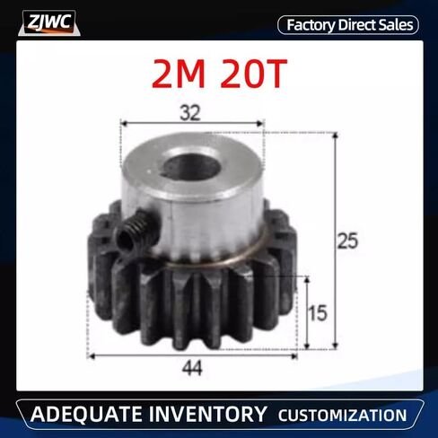 Spur Gear Rack Pinion 2M 20Teeth 2Mod Bore 8/10/12/14/15/16/17/18mm Staight Teeth Positive 45# Steel CNC Transmission(10mm Keyway 4mm,3pcs 2M 20 Teeth) in Saudi Arabia