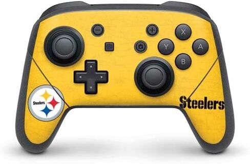 Skinit Decal Gaming Skin Compatible with Nintendo Switch Pro Controller - Officially Licensed NFL Pittsburgh Steelers Double Vision Design in Saudi Arabia