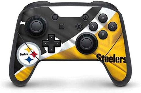 Skinit Decal Gaming Skin Compatible with Nintendo Switch Pro Controller - Officially Licensed NFL Pittsburgh Steelers Double Vision Design in Saudi Arabia
