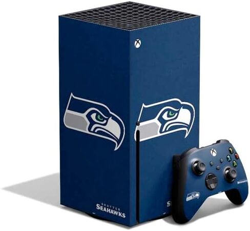Skinit Decal Gaming Skin Compatible with Xbox Series X Bundle - Officially Licensed NFL Seattle Seahawks Design in Saudi Arabia