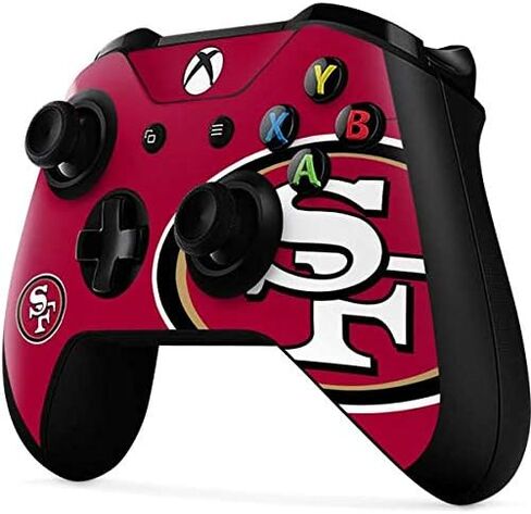ملصق Skinit المخصص للألعاب متوافق مع وحدة تحكم Xbox One X - تصميم شعار كبير مرخص رسميًا من NFL San Francisco 49ers in Saudi Arabia