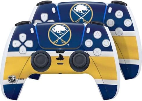 ملصق Skinit المخصص للألعاب المتوافق مع وحدة تحكم PS5 (عبوتان) - تصميم جيرسي NHL Buffalo Sabers المرخص رسميًا in Kuwait