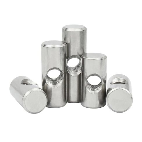 Barrel nut, M4 M5 M6Dowel Cylindrical Pin Cross Hole Hammer Embedded Nut for Wood Furniture Accessories(OD10 M6x25(5PCS)) in Saudi Arabia