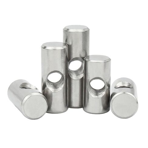 Barrel nut, M4 M5 M6Dowel Cylindrical Pin Cross Hole Hammer Embedded Nut for Wood Furniture Accessories(OD10 M6x25(5PCS)) in Saudi Arabia