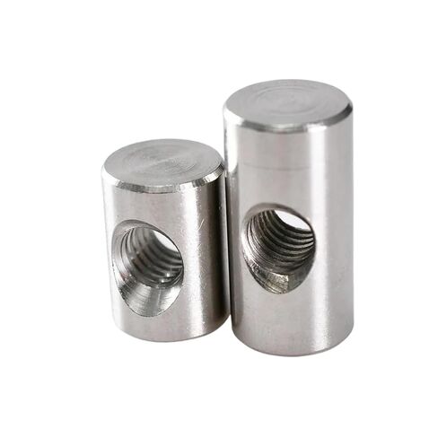 Barrel nut, 304 Stainless Steel Bolts Cylindrical Pin Dowel Wood Furniture Embedded Locking Long Nut(M6x30 (2Pcs)) in Saudi Arabia