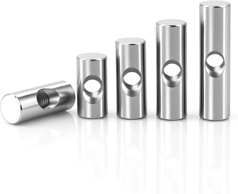 Barrel nut, M4/M5/M6 Cylindrical Pin Dowel Wood Furniture Accessories Embedded Locking Long Nuts(M4x20mm-12Pcs) in Saudi Arabia