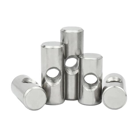 Barrel nut, M4/M5/M6 Bolts Cylindrical Pin Dowel Wood Furniture Embedded Locking Long Nut(OD10 M6x30(2PCS)) in Saudi Arabia