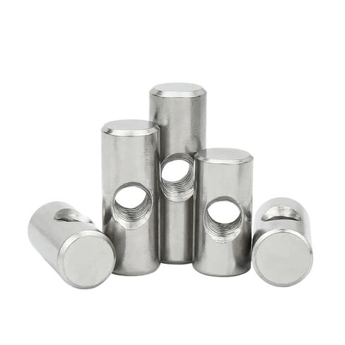 Barrel nut, M4/M5/M6 Bolts Cylindrical Pin Dowel Wood Furniture Embedded Locking Long Nut(OD10 M6x30(2PCS)) in Saudi Arabia