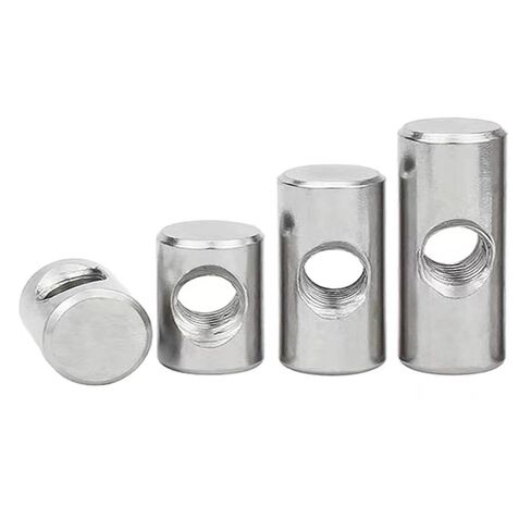Barrel nut, 10PcsCylindrical Pin Dowel Cross Hole Hammer Embedded Nut for Wood Furniture M4 M5 M6(M5x25 OD8) in Saudi Arabia