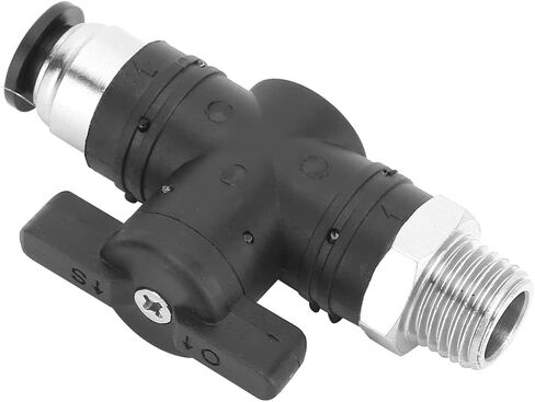 Pneumatic Manual Valve 8mm Quick Coupling Switch, BSPP Male Thread, Plastic and Plated Brass - Durable Build, Self - Locking Snap Joint, Ideal for Air Pipe Connections (BC8-04) in Saudi Arabia