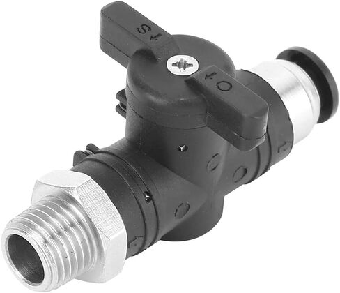 Pneumatic Manual Valve 8mm Quick Coupling Switch, BSPP Male Thread, Plastic and Plated Brass - Durable Build, Self - Locking Snap Joint, Ideal for Air Pipe Connections (BC8-04) in Saudi Arabia
