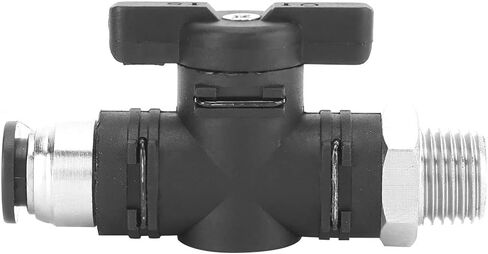 Pneumatic Manual Valve 8mm Quick Coupling Switch, BSPP Male Thread, Plastic and Plated Brass - Durable Build, Self - Locking Snap Joint, Ideal for Air Pipe Connections (BC8-04) in Saudi Arabia