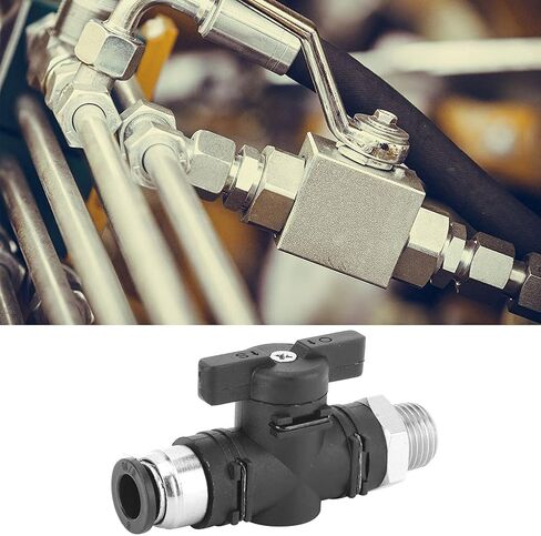 Pneumatic Manual Valve 8mm Quick Coupling Switch, BSPP Male Thread, Plastic and Plated Brass - Durable Build, Self - Locking Snap Joint, Ideal for Air Pipe Connections (BC8-04) in Saudi Arabia
