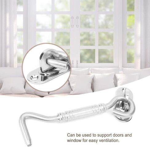 Stainless Steel Window Latch Hook, Heavy Duty Thick Rod Smooth Surface 10-30mm Installation, Window Security Lock Holder, Durable Smooth Finish for Home Security, Office Safety, Su in Saudi Arabia