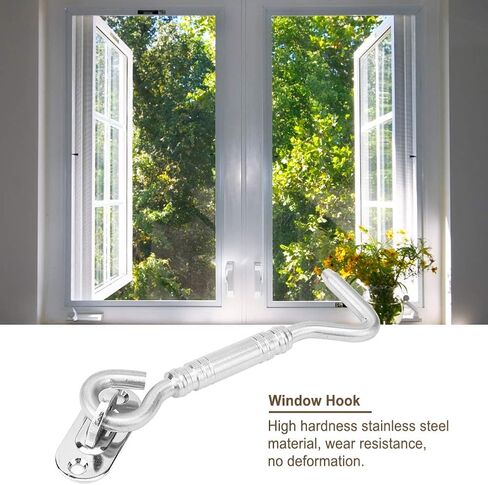 Stainless Steel Window Latch Hook, Heavy Duty Thick Rod Smooth Surface 10-30mm Installation, Window Security Lock Holder, Durable Smooth Finish for Home Security, Office Safety, Su in Saudi Arabia