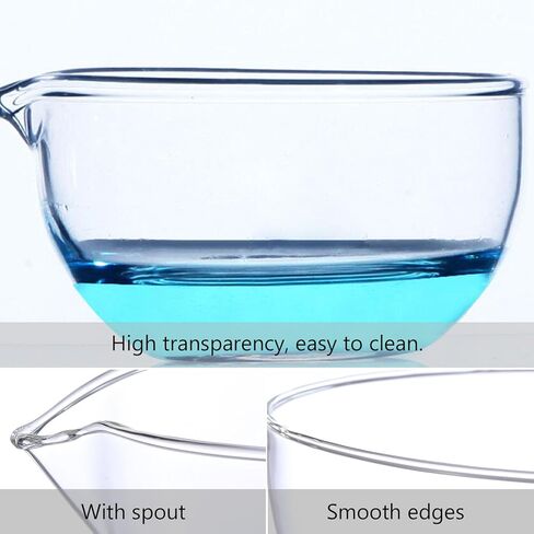 PartyKindom Glass Evaporating Dish with Spout Round Bottom 90mm Laboratory Evaporation Basin Heat-Resistant Glassware for Scientific Experiments in Saudi Arabia