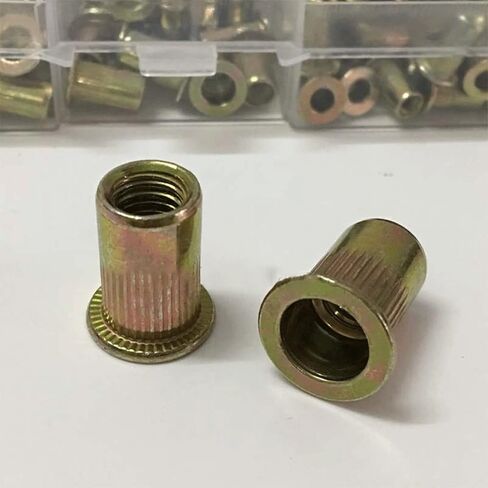 Qinlu-غسالات جوزة برْشام الكربون الصلب المجلفن M3 M4 M5 M6 M8 رأس مسطح الخيوط جوزة برْشام أطقم 165 قطعة/المجموعة ، لإصلاح المصانع in Kuwait