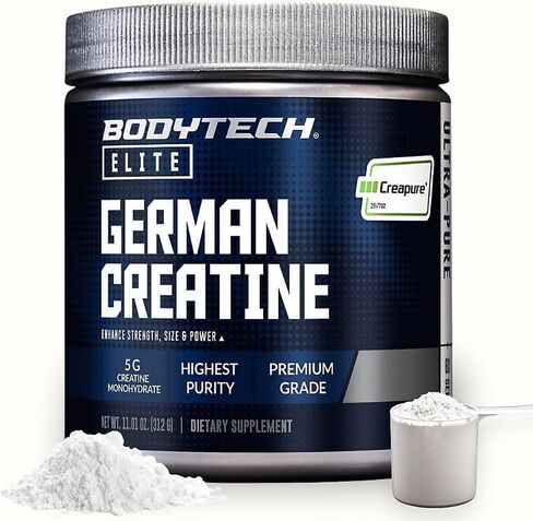 BodyTech Elite German Creatine with Creapure®, Creatine Monohydrate Powder for Strength, Size & Power, 5g per Serving, Unflavored, Gluten Free, 11.01 oz, 60 Servings in Saudi Arabia