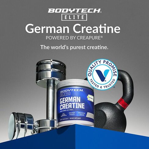 BodyTech Elite German Creatine with Creapure®, Creatine Monohydrate Powder for Strength, Size & Power, 5g per Serving, Unflavored, Gluten Free, 11.01 oz, 60 Servings in Saudi Arabia