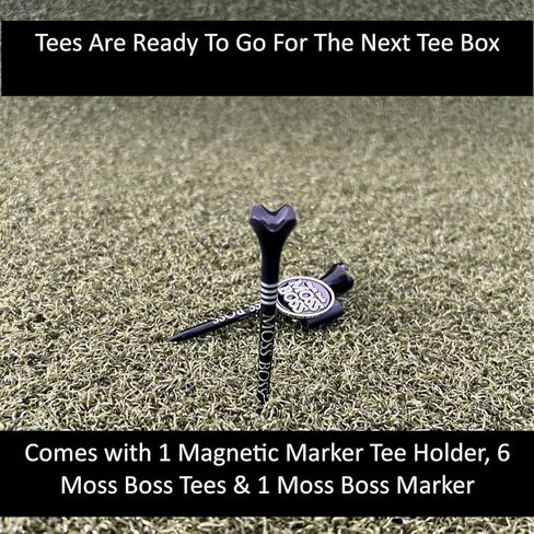 Keyfit Tools Moss Boss Golf Divot Ball Mark Repair Tool 4 in 1 Tool Uses 2 Tees & A Ball Marker As A Repair Tool ~Save Space in Your Pocket ~No Need to Carry a Divot Tool ~Club Holder in Kuwait