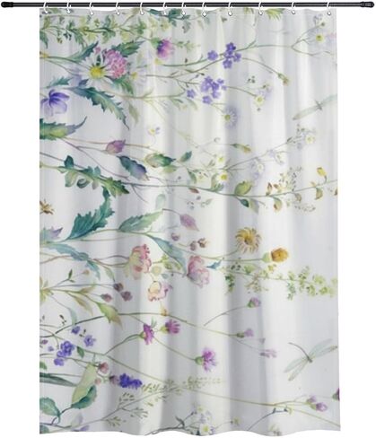 ستارة دش ديكور الحمام بطباعة اليعسوب مع خطافات، ستارة دش عتيقة مقاومة للماء للصيف، ستائر بوهو من القماش قابلة للغسل لقضاء العطلات وديكور الحمام الممتع 60 × 72 بوصة in Kuwait