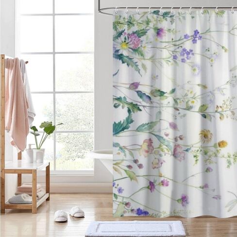 ستارة دش ديكور الحمام بطباعة اليعسوب مع خطافات، ستارة دش عتيقة مقاومة للماء للصيف، ستائر بوهو من القماش قابلة للغسل لقضاء العطلات وديكور الحمام الممتع 60 × 72 بوصة in Kuwait