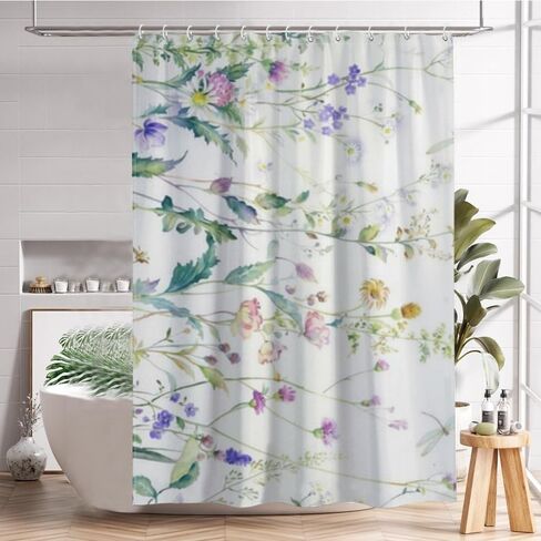 ستارة دش ديكور الحمام بطباعة اليعسوب مع خطافات، ستارة دش عتيقة مقاومة للماء للصيف، ستائر بوهو من القماش قابلة للغسل لقضاء العطلات وديكور الحمام الممتع 60 × 72 بوصة in Kuwait