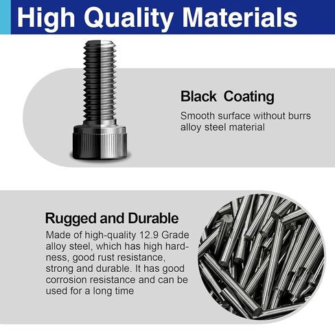 35Pcs M6 Hex Socket Head Screws, Stainless Steel Full Thread Bolts Assortment Kit in 10mm, 16mm, 20mm, 25mm, 30mm in Kuwait