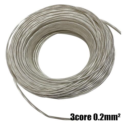 High Temperature Mica Braided Wire, PT100 High Temperature Thermocouple Compensation Cable 3 Core Silver Plated PTFE 0.2mm2 in Saudi Arabia