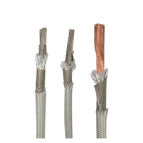 High Temperature Mica Braided Wire, Electromagnetic Heating Wire Ni Plated Copper High Temp Resistant 100M 6-20 AWG 500-1000C(11 AWG 4.0mm) in Saudi Arabia